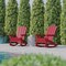Flash Furniture Red Adirondack Rocking Chairs with Cupholder, 2PK 2-LE-HMP-1044-31-RD-GG - alternate 9